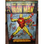 LARGE FRAMED IRON MAN POSTER ON BOARD