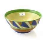 BIZARRE BY CLARICE CLIFF BOWL H: 3.5” D: 8”