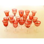 18 ASSORTED CRANBERRY DRINKING GLASSES