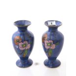 PAIR OF BURSLEY WARE VASES 8”