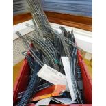 BOX OF ASSORTED 00 GAUGE TRACK AND ACCESSORIES