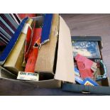 2 BOXES OF ASSORTED EMPTY BOXES AND ACCESSORIES INCLUDING HORNBY, TRIX, TRIANG AND METTOY
