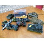 ASSORTED MILITARY VEHICLES INCLUDING BRITAINS, MATCHBOX AND RUSSIAN