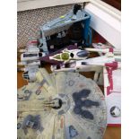 5 ASSORTED STAR WARS VEHICLES AND PLAYSETS INCLUDING MILLENIUM FALCON AND X WING