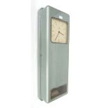 Electrique wall clock, the 8.5" square cream dial with subsidiary seconds dial and bearing the