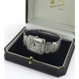 Cartier Tank Francaise automatic gentleman's stainless steel bracelet watch, ref. 2302