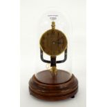 Electric Bulle Clockette, the 3.5" gilt metal dial under a glass dome and upon a turned circular
