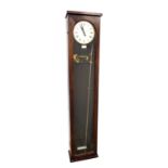 English Clock Systems Limited electric master clock, the 6.25" silvered dial within an oak glazed