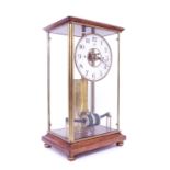 Bulle Patent electric four glass mantel clock, the 5.25" white chapter ring enclosing a skeletonised