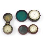 Pocket barometer/altimeter, the 1.75" silvered dial signed Dollond, London, no. 6339, within a