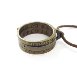 Interesting and rare brass ring sundial after Johannes Thom, with external and internal calibrated