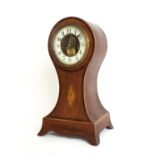 Good electric Eureka mahogany and rosewood crossbanded electric balloon mantel clock, the 4.5" cream