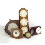 Five various wooden cased barometers (5)
