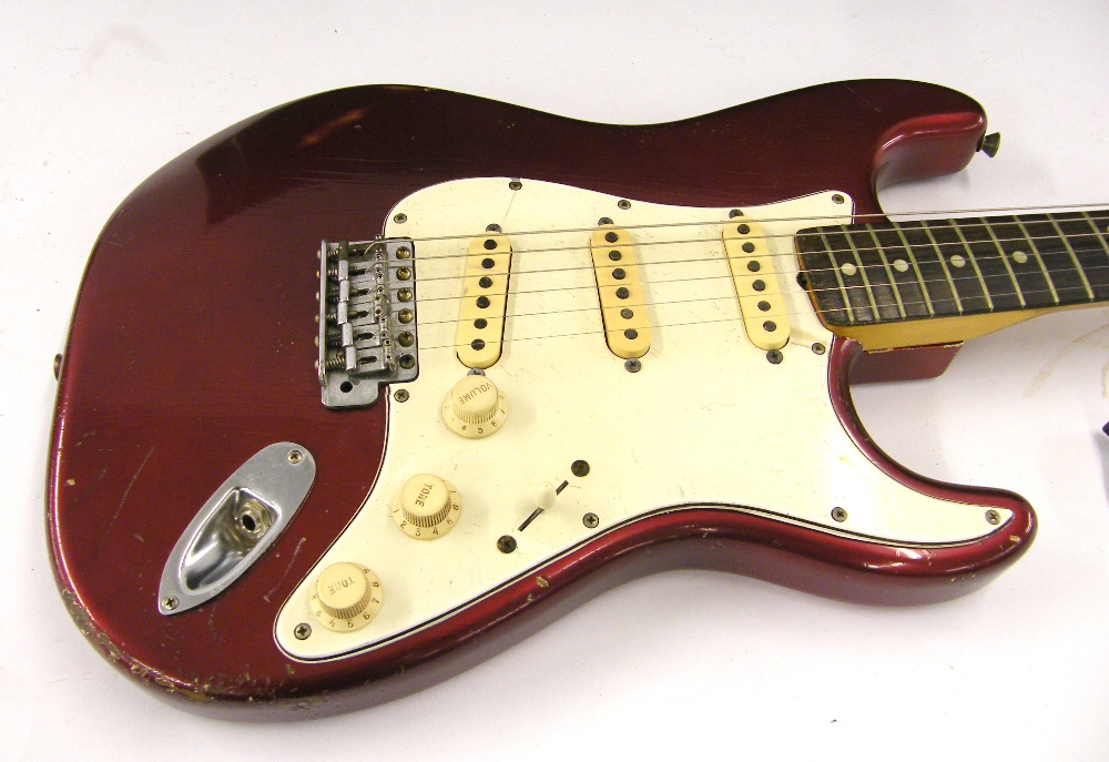 1965 Fender Stratocaster electric guitar, made in USA, ser. no. L9xxx6, candy apple red Clive - Image 3 of 13