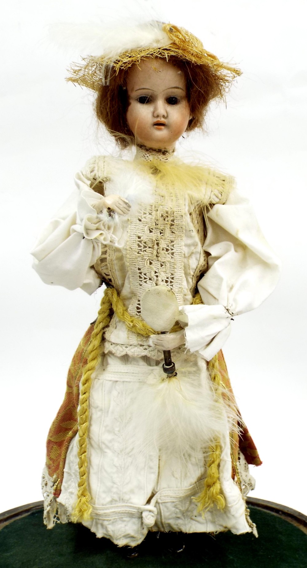 19th century automaton modelled as a standing doll with dressing brush and mirror, with moving - Image 2 of 3