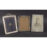 Three hallmarked silver easel photograph frames (3)