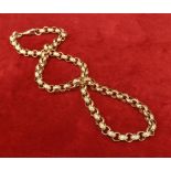 (20160078) Heavy 9ct belcher necklet, 83.1gm, 24" long