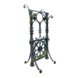 Antique cast iron freestanding lectern in the Coalbrookdale style decorated with ecclesiastical