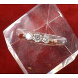 (201600048-1-A) 18ct diamond three stone ring, 0.50ct approx, 2.9gm, ring size S
