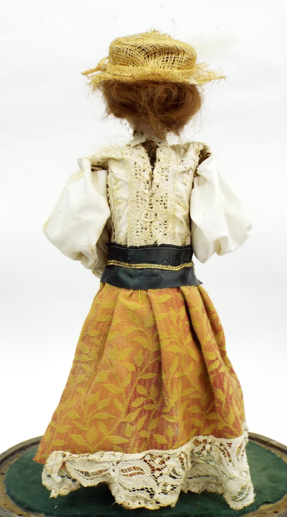 19th century automaton modelled as a standing doll with dressing brush and mirror, with moving - Image 3 of 3