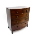 19th century mahogany bowfront chest of drawers,