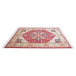 Heriz carpet with red ground, 110'' x 79''