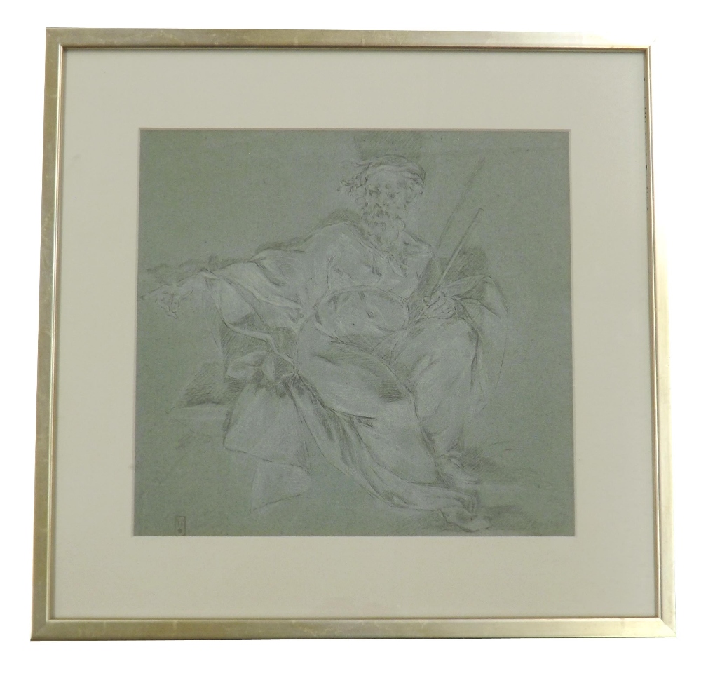 Circle of Pierre-Narciss Guerin (1774-1833) - religious bearded figure wearing robes and holding a - Image 2 of 4