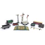 Selection of tinplate model railway, mainly Hornby