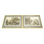 After Ernest Walbourn - pair of framed prints depicting ladies in rural landscapes