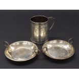 William IV silver christening tankard, maker John Henry & Charles Lias, London 1836, 3" high, 3.5"