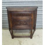 Jacobean type replica oak credence side cabinet