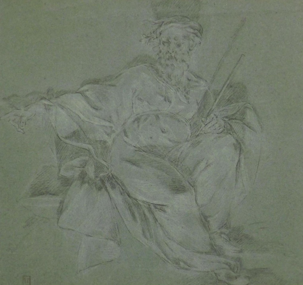 Circle of Pierre-Narciss Guerin (1774-1833) - religious bearded figure wearing robes and holding a