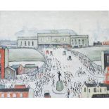 After Laurence Stephen Lowry R.A. (1887-1976) - 'Station Approach', signed in pencil, with the blind