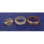 Three 9ct rings, 8.2gm (3)