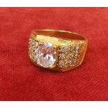 (201600010) 22k stone set ring, 8.8gm, ring size T/U