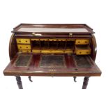 Late 19th century mahogany roll top desk
