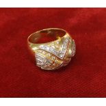 (201600136-1-A) 18k stone set ring, 12.5gm, ring size P/Q