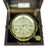 Two day marine chronometer, the 3.75" silvered dial signed Barraud, Maker to the Royal Navy, 41