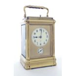 Fine Grand Sonnerie alarm carriage clock, the movement striking on two gongs and stamped no. 8370 to