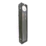 Synchronome electric master clock, the 6.5" silvered dial within an ebonised glazed case, 49.75"