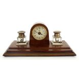 Ato electric clock desk garniture, the 3.5" silvered dial inscribed with the maker's logo, Fourgous,