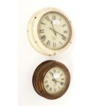 Two Magneta electric bulkhead wall dial clocks, 8" and 6" respectively (2)