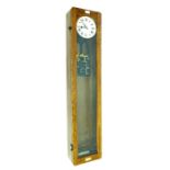 Synchronome electric master clock, the 6.25" silvered dial within an oak glazed case, 50" high (