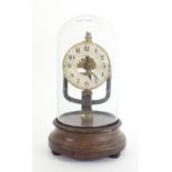 Bulle type electric 800 days mantel clock, the 3.25" chapter ring enclosing a skeletonised centre,