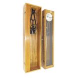 Synchronome electric master clock, the 6.25" silvered dial within an oak glazed case, 50" high (