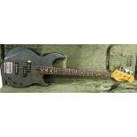 Mark Griffiths' Yamaha BB400S bass guitar, made in Japan, ser no. 0xxxx8, trans blue refinish