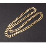 9ct curb link necklet, 40.7gm, 20" long