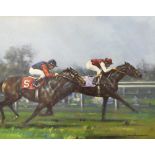 Graham Isom (b.1945) - 'Park Appeal-Country Queen Stakes, Hollywood Park, USA', signed, Isom and