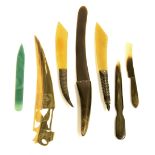 Paper knives/letter openers - seven assorted, including horn pieces (7)