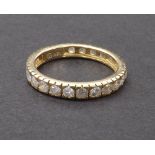 14ct diamond full eternity ring, round brilliant-cuts, 3mm, 2.4gm, ring size N/O